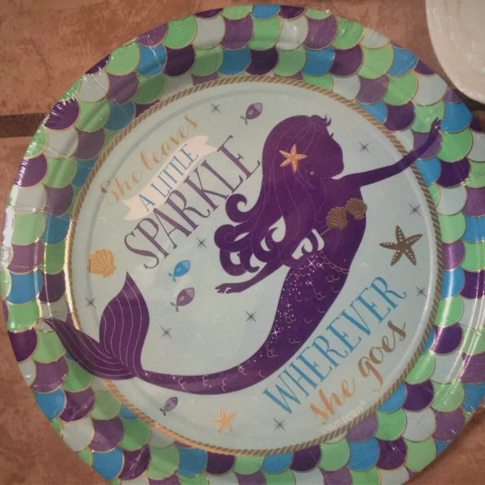 Mermaid Party for 24 Cups 24 Dinner & 24+ Dessert Plates 